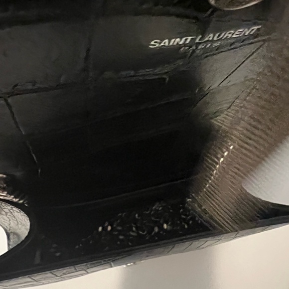 Small Saint Laurent Black-Croc Embossed Monogram Bag - Picture 3 of 3